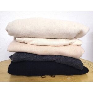 Lot of 5 100% Cashmere Sweaters Cutter Bundle FLAWED Upcycle DIY Crafters